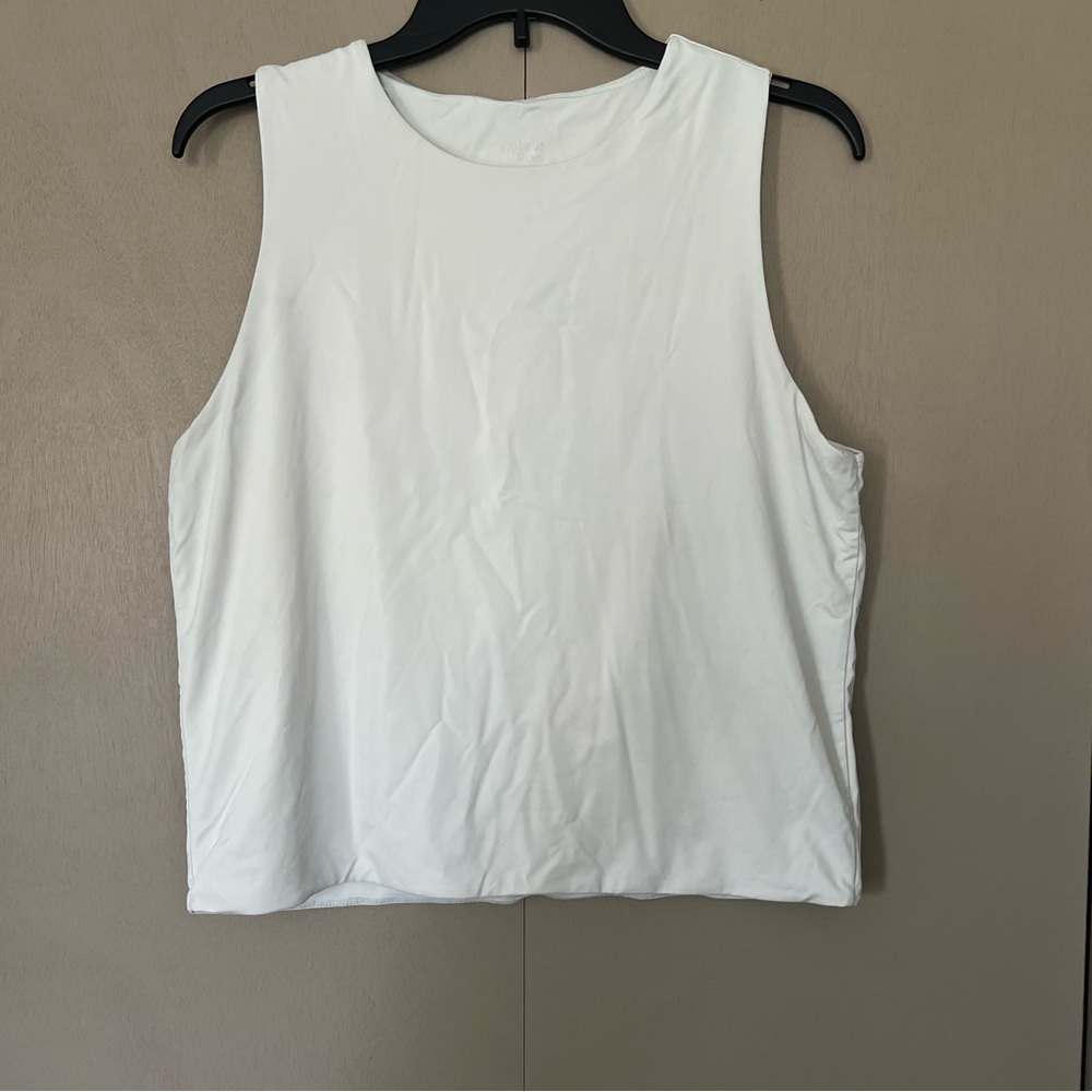 XL Ophelia Roe White Sleeveless Women's Top, Soft, Lightweight, Basics